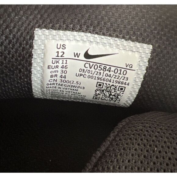 Nike CV0584-010 Men Sz 12W Black/White Alpha Menace 3 Shark Football Cleats - Picture 4 of 9